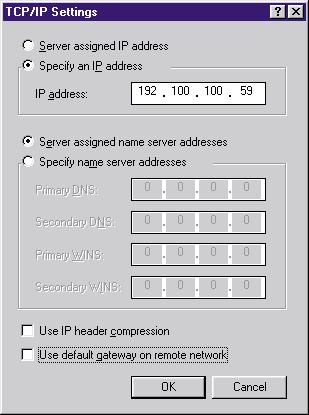 EXTERNAL ADSL USB MODEM USERS MANUAL Change the name server addresses to user-defined addresses by selecting Specify name server addresses (click inside the circle to the left of it) and typing the