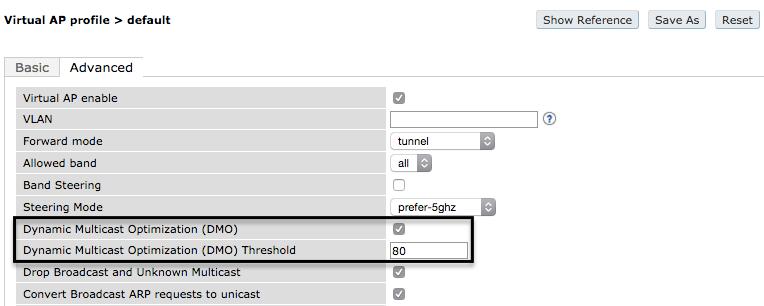 <profile-name>)#dynamic-mcast-optimization-thresh 80 WebUI Figure 24 IGMP navigation Figure 25 Enable IGMP checkbox and
