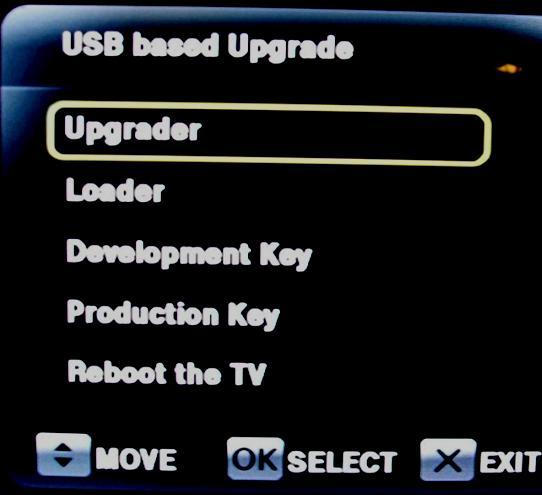 Right Navigation Key or OK Key to Upgrade Upgrader.