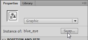 Guide Adobe Flash Professional To swap symbol instances: 1. Create another small eye shape, only this time make the stroke color green. 2.