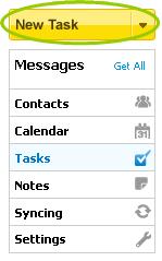6.2 Task creation You can create a task by selecting the New Task button on the left hand side.
