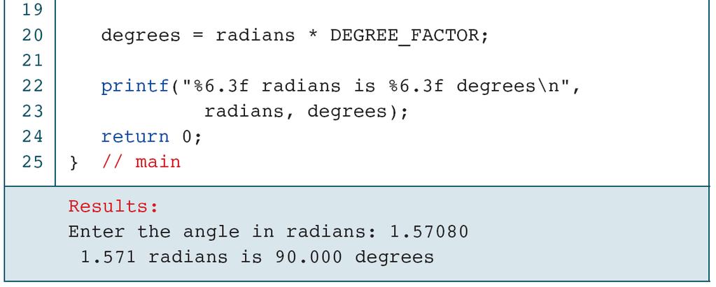 PROGRAM 3-12 Convert Radians to Degrees Computer