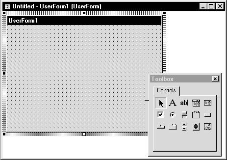 Creating Custom Dialog Boxes 47 To add or edit controls on a form, display the form and the Toolbox in the Visual Basic Editor.