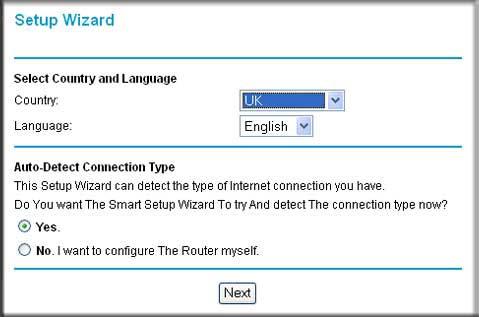 Using the Setup Wizard You can manually configure your Internet connection using the Basic Settings screen, or you can allow the Setup Wizard to detect your Internet connection.