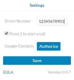 RingCentral for Google User Guide Application Authorization 12 Application Authorization RingCentral for Google needs to be authorized by you to access your Google contacts.