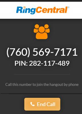RingCentral for Google User Guide RingCentral Conference Control in Google Hangout 36 RingCentral Conference Control in Google Hangouts Once the App is connected to your RingCentral Conference, you
