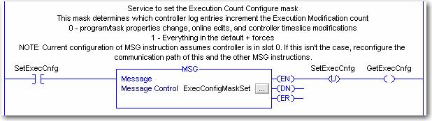 Controller Logging Chapter 3 Example: Controller Log Config Execution Set ladder instruction and configuration dialog box The Source Element