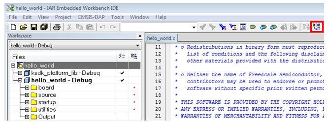 An easy way to check whether the library is present is to expand the Output folder in the ksdk_platform_lib project.