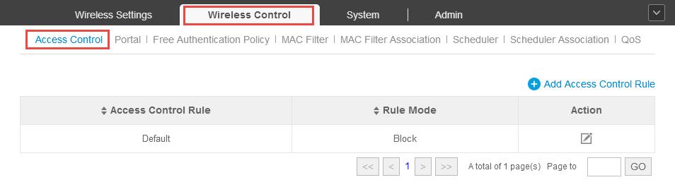 3.2 Access Control Access Control is used to block or allow the clients to access specific subnets. To configure Access Control rules, follow the steps below. 1.
