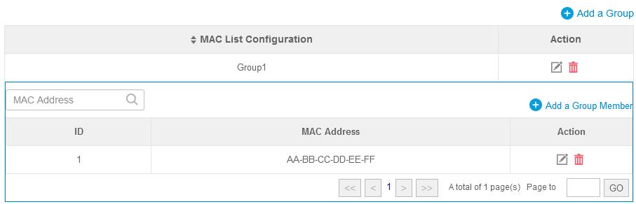4 ) Click Apply to add the MAC address into the MAC filter group. 2. You can add more groups or members according to your need. 3.