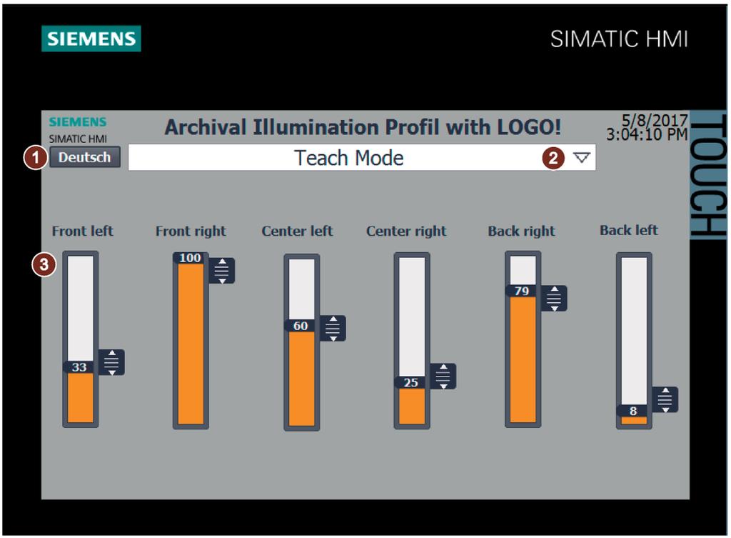 Solution 2.2 Principle of operation Teach mode When you use a Comfort Panel you have the option of setting the light situation and immediately checking their effect.