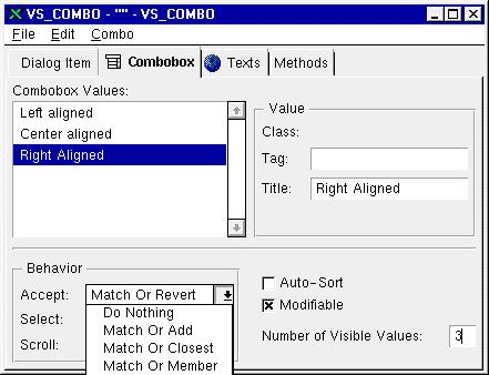 1MRS751256-MEN SYS 500 7 Other Dialog Items Figure 63. The Combobox page of the Combo Object Editor To insert text or other characters: 1 Select the row. 2 Type the text in the Title text box.
