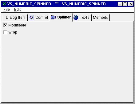 1MRS751256-MEN SYS 500 7 Other Dialog Items Figure 66. The Spinner page of the Numeric Spinner Text Spinner A text spinner allows a user to enter text from a defined range.