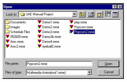 2MPro Sign Software Version 2.13 3/18/2004 Page 19 Adding Animations To add an animation to the schedule click the Add button and select the file from the open dialog box.