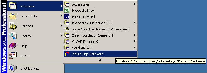 2MPro Sign Software Version 2.13 3/18/2004 Page 4 1) Introduction 2MPro is a software package that provides all the tools you will need to control your Multimedia LED display.