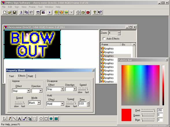 2MPro Sign Software Version 2.13 3/18/2004 Page 6 2MPro Main Screen During the course of this manual, we will be referring to menus, tool bars, and icons which appear on the main screen of 2MPro.