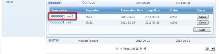 If you select a reservation number link, the page will open the Reservation view and close the License ID view.