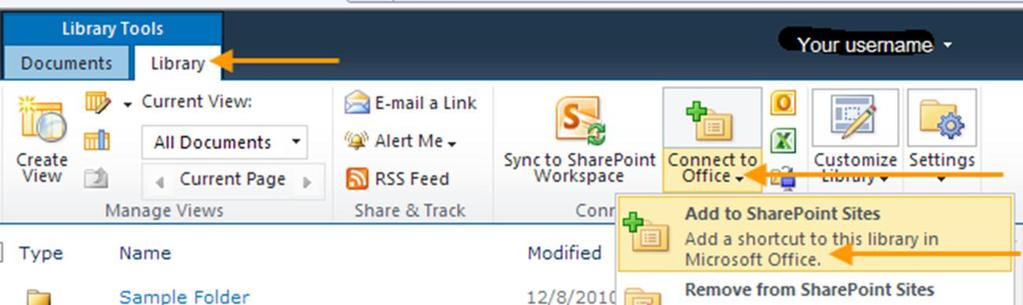 You can then access SharePoint Sites under Favorites when you open or save an Office document.