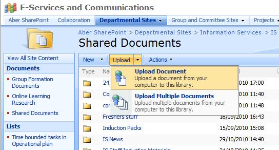 UPLOAD FILES You can upload existing files either singly or in bulk.