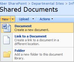CREATE A NEW DOCUMENT OR FOLDER It is possible to create a completely new Word document directly in SharePoint and save it in the document library.