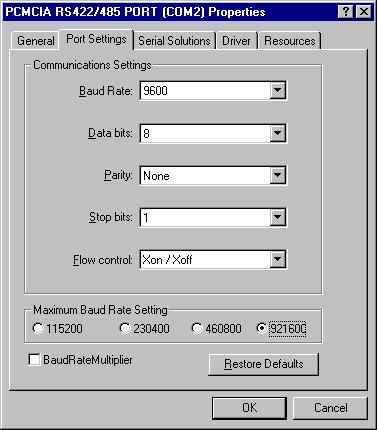 3.2. Changing Properties To change any of the settings for one of the ports, select the port under