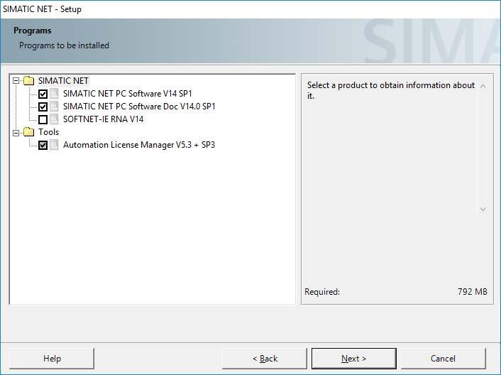 Installation of the SIMATIC NET PC software products 2.2 Procedure Description and procedure The following table describes the programs in the list box shown above.