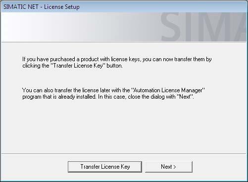 Installation of the SIMATIC NET PC software products 2.