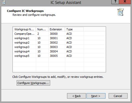 Chapter 12: IC Setup Assistant 223 Configure CIC workgroups This screen appears if you created users via a CSV user list or Add Users Assistant.