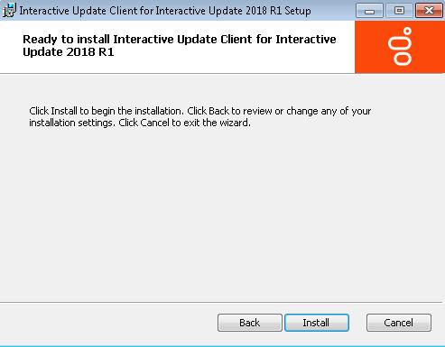 Chapter 14: Client Workstation Installations 297 Ready to install Interactive Update Client screen As the installation continues, a status bar