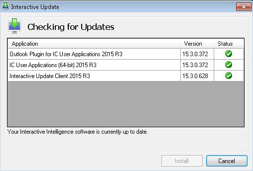 298 IC User Applications (32-bit and 64-bit) 11. The installation returns to Setup.exe. When Setup.exe is finished, click Exit to close Setup.exe. Installation Progress When Setup.