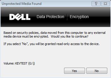 Dell Data Protection USB Drive Encryption Introduction To further protect PC s that have access to sensitive data, the Dell Data Protection (DDP) client detects and encrypts USB/Flash drives when