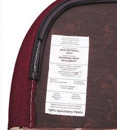 Seat upholstery is fastened with dual continuous staple rows, which are concealed using a