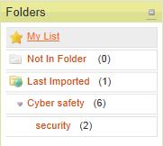 5. To see the references belonging to this folder, go to