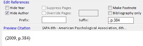 the open window. 4. Type the page number as you wish it to appear into the Suffix box.