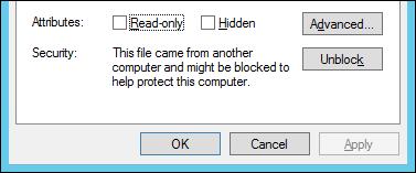 6. Right-click on the before.zip file and select Properties. 7. Click the Unblock button and then click OK.