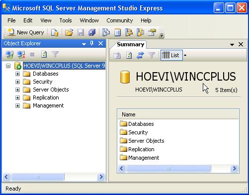 1 General Information The data source "Database_1" is used in this example; it is connected to the SQL server "Computer name\winccplus".