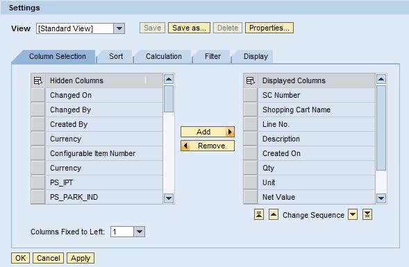 For example, you may choose to remove the Net Value column and leave only the Total Net Value column, showing the total value of the cart rather than the individual line item values.