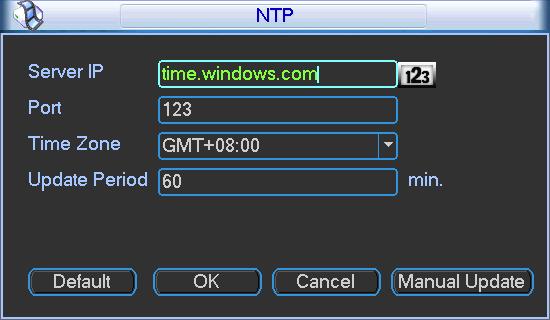 You need to install SNTP server (Such as Absolute Time Server) in your PC first. In Windows XP OS, you can use command net start w32time to boot up NTP service.