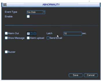 Alarm upload: System can upload the alarm signal to the network (including alarm centre) if you enabled current function.