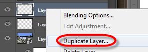 Photoshop will produce an identical layer with the same name as the original layer with the text copy after it.