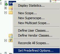 Select Set Predefined Options 10.