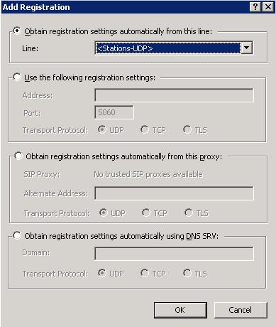 Select Obtain registration settings from this