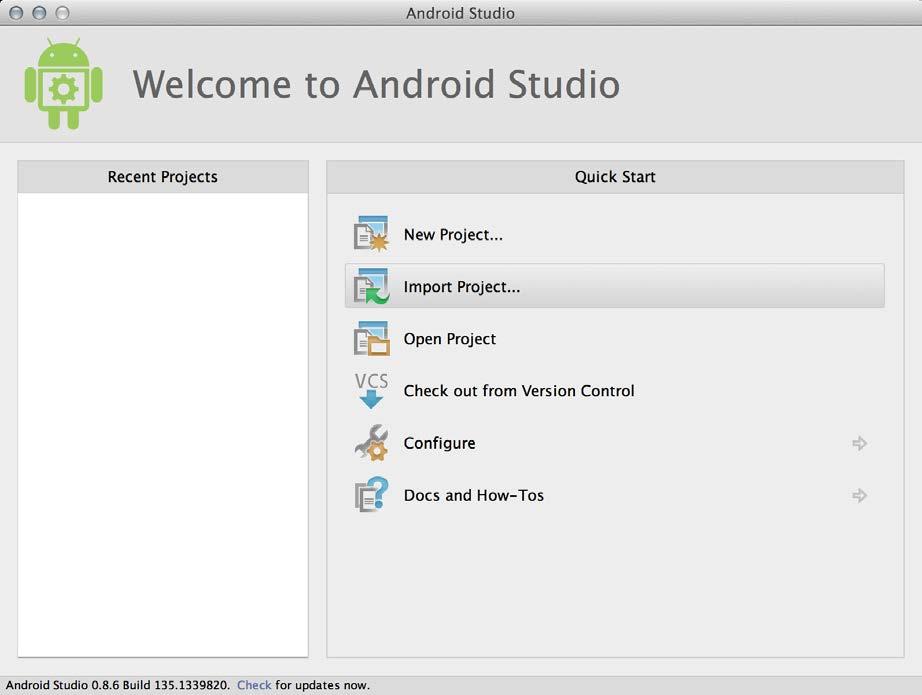 Getting Started (3) Install Android Studio directly (Windows, Mac); unzip to
