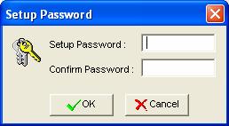 When you press the Password button, you will see a dialog box as below for you to