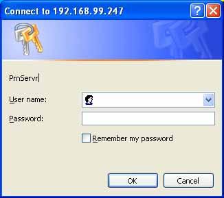 If you have setup a password to FPS-3300, your will see this dialog box to ask you enter the user name and password. After enter correct value, you will return to the configure screen.