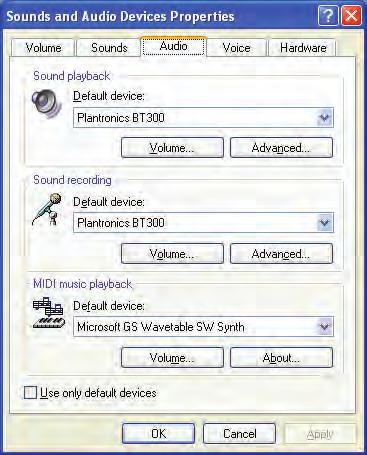 3 Confirm the speaker and microphone settings for your PC softphone are set to Plantronics Blackwire C710M/C720M as