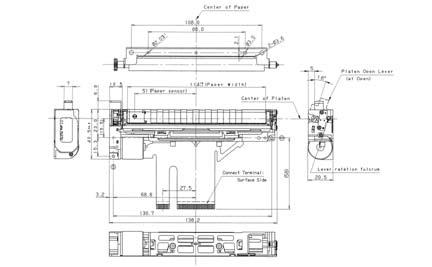 dimensions 1. Printer mechanism: 4 inch FTP-648MCL103/104 Note: 1.
