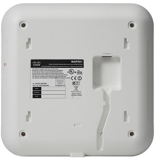 Figure 3. Back Panel of the Cisco WAP551/WAP561 Wireless-N Access Point with PoE Features Selectable or concurrent dual-band radios support up to 450 Mbps per radio to maximize capacity and coverage.