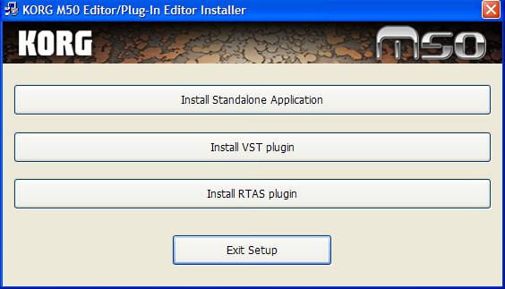 Installing the M50 Editor / Plug-In Editor 1 M50 Editor/Plug-In Editor Installer will appear.