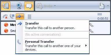 Using Office Communicator 2007 Page 27 of 36 A regular Single Step Transfer (in both Computer and Phone modes) can be done by either selecting a user or entering a phone number.
